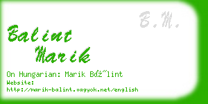 balint marik business card